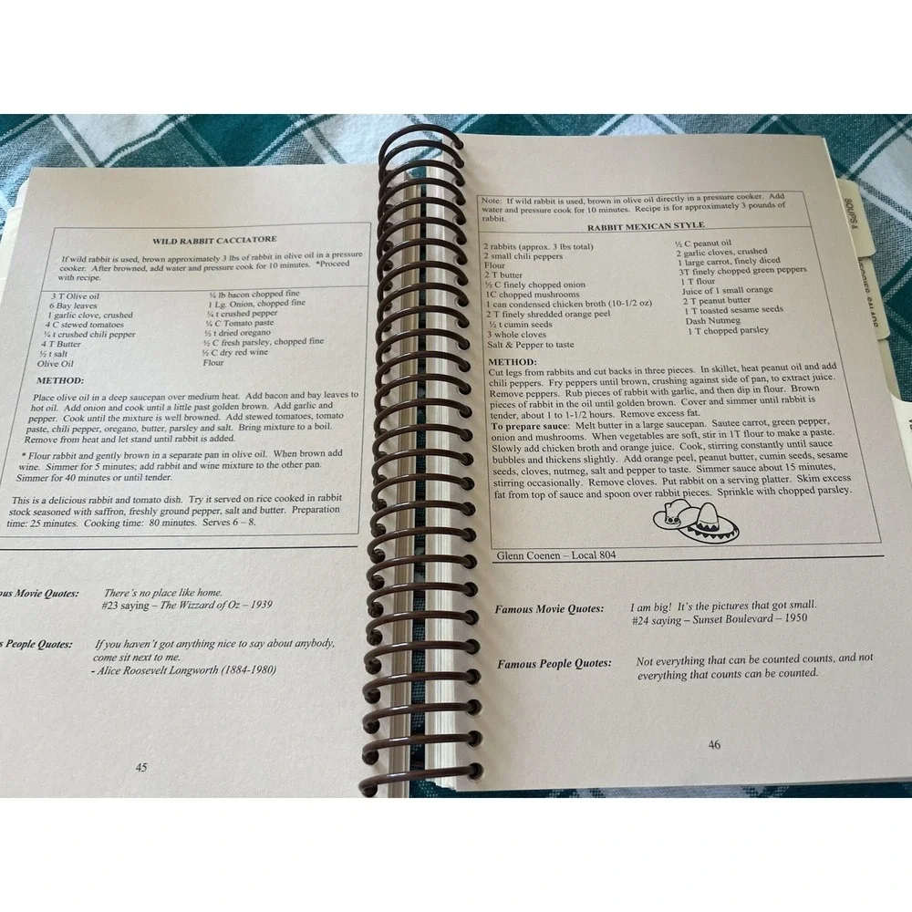 Wild Life Cookbook Northern Wisconsin Duck Game Quail Pigeon & More 2006